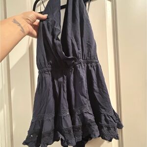 Navy blue cute romper